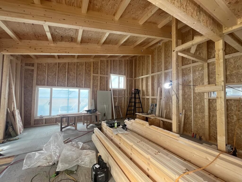 【旭川】大工工程が進み家の形が出来てきました