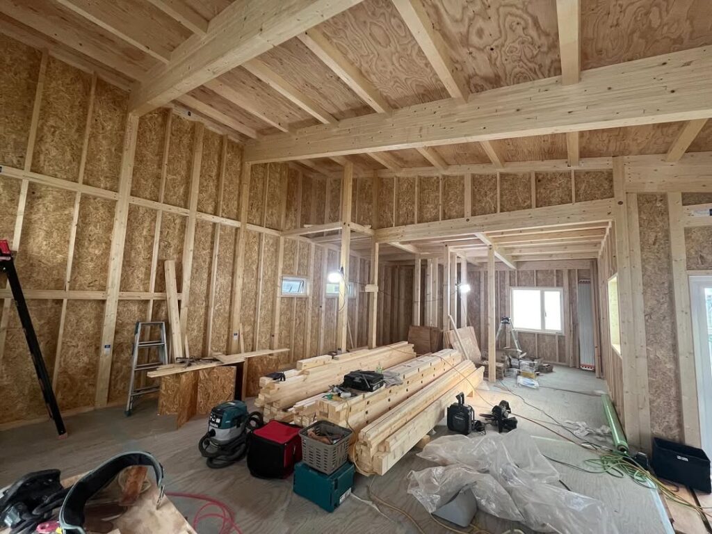 【旭川】大工工程が進み家の形が出来てきました