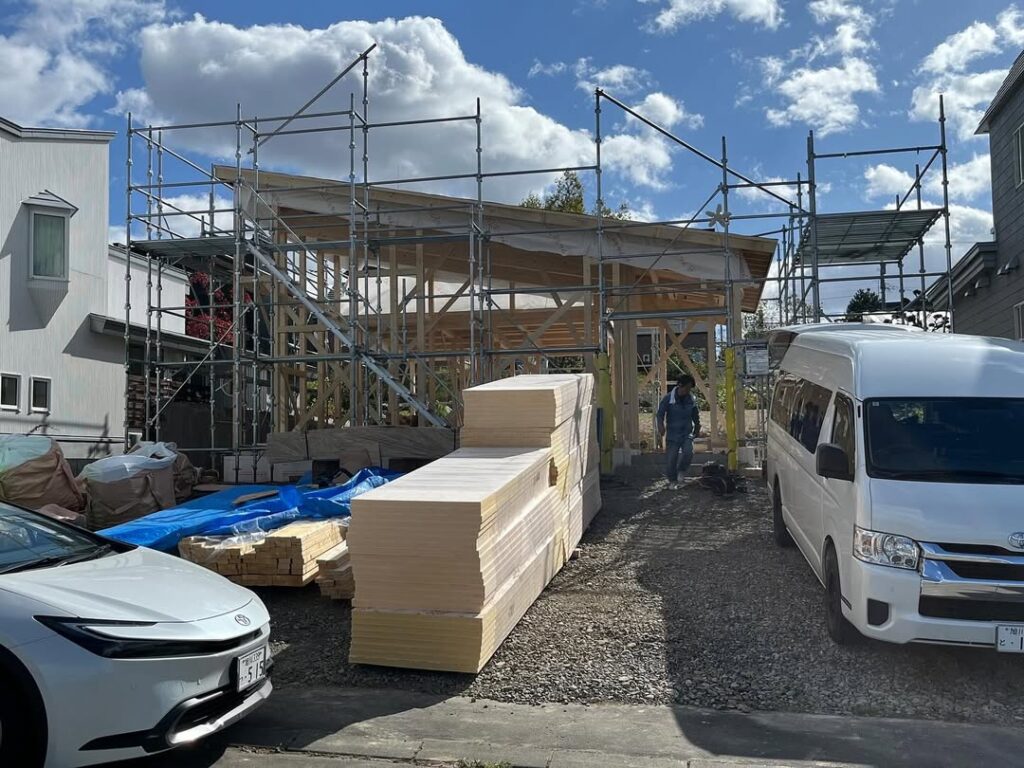 【旭川】大工工程が進み家の形が出来てきました